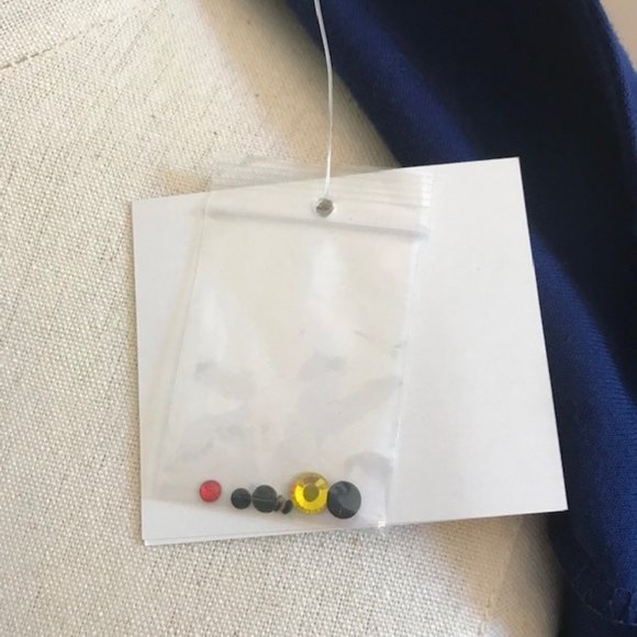 Quacker Factory Royal Blue Cardigan - Rhinestone Buttons Size Large NW0T - Picture 5 of 9